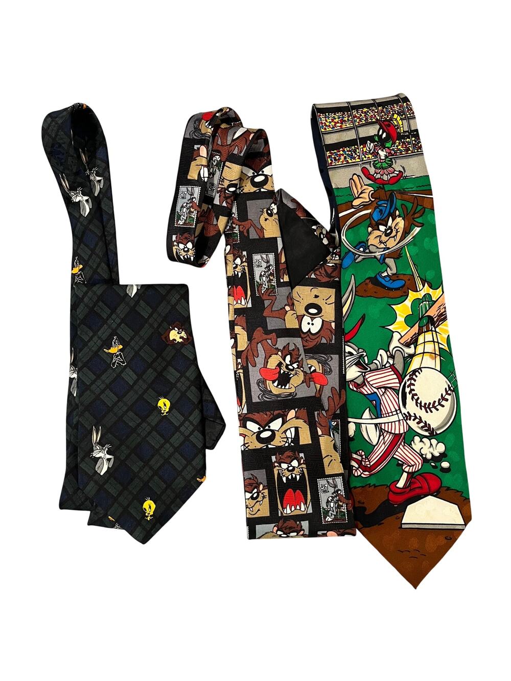 Vintage Looney Tunes Bugs Bunny Tazmanian‎ Devil Men's Neck Ties Set (3)